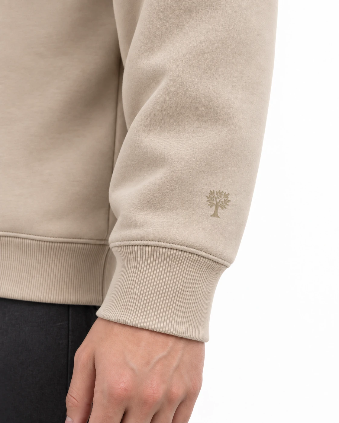 Olives Sweater 1, beige, sleeve logo detail