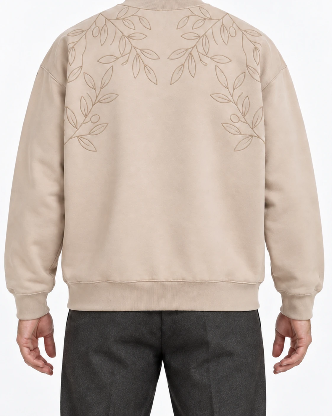 Olives Sweater 1, beige, back on-model view